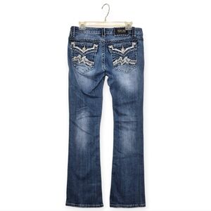 MISS ME Easy Bootcut Jeans Distressed Embellished Jeans 28
